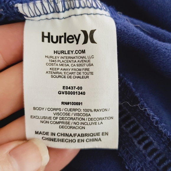 1377 * Hurley Spaghetti Strap Tank Blue Size S - Picture 4 of 7